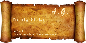 Antaly Gitta névjegykártya